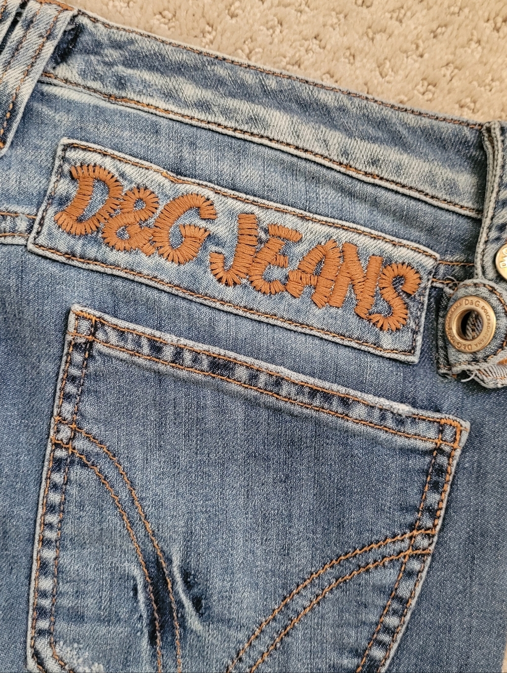 Vintage Dolce & Gabbana Y2K Low Rise Skinny Ankle Zipper Jeans Size 26